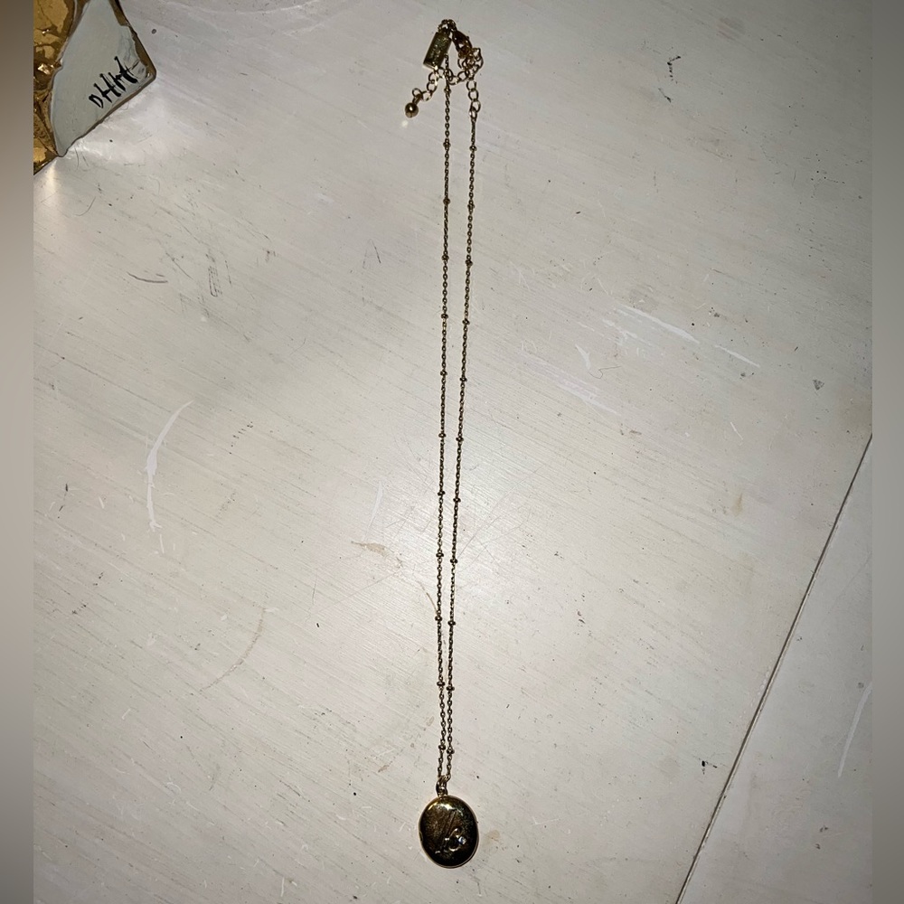Kate Spade gold, initial locket necklace